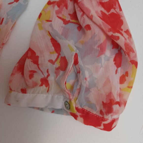 Women's Sheer V-Neck Lightweight Long Sleeve Tunic - Picture 7 of 8